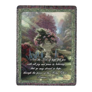 The Garden of Hope with Verse Tapestry Throw Flower Bouquet