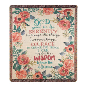 Serenity Prayer Floral Tapestry Throw Flower Bouquet