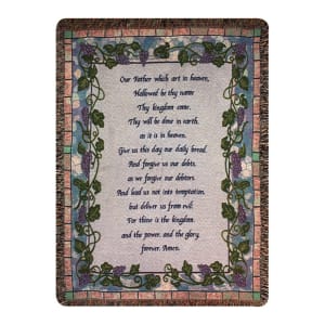 Lord's Prayer Tapestry Throw Flower Bouquet