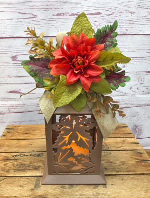 Fall Focal Silk (Artificial) Lanterns Flower Bouquet