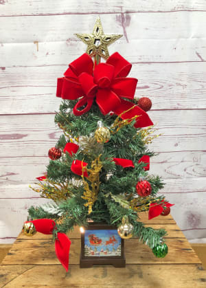 Lighted Christmas Trees with Timer Flower Bouquet