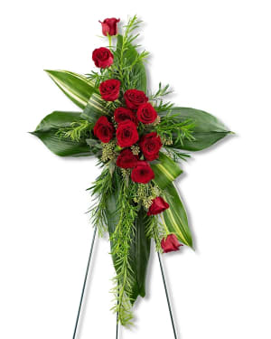 Abiding Love Cross Flower Bouquet