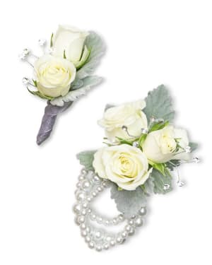 Virtue Corsage and Boutonniere Set Flower Bouquet