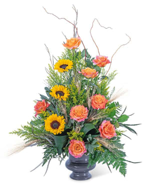 Sunset Solstice Urn Flower Bouquet