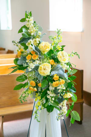 Golden Garden Easel Spray Flower Bouquet