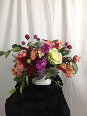 Baroque Silk Compote Flower Bouquet