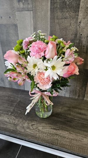 Flower MIx Mason Jar-Florist near me Flower Bouquet