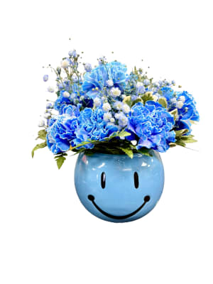 Smiley Baby Boy Flower Bouquet