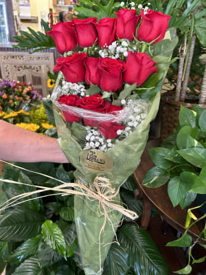 Long Stem Red Roses Wrapped