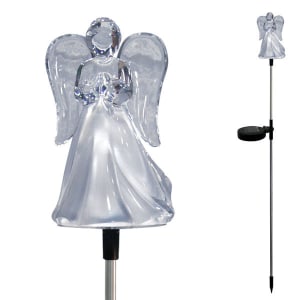 Solar Powered LED Angel Stake Flower Bouquet