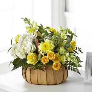 The Golden Solace Basket Flower Bouquet