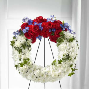 Stars and Stripes Memorial Wreath Flower Bouquet