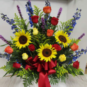 Bold and Beautiful Basket Flower Bouquet