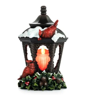 LED Lantern with Cardinal Flower Bouquet