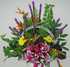 Elegant Tropical Tribute Flower Bouquet