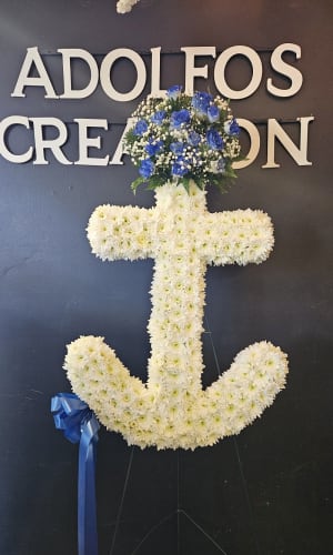 Anchor Tribute Spray (2 Day min. Before Service) Flower Bouquet