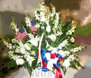 America the Beautiful Basket Flower Bouquet