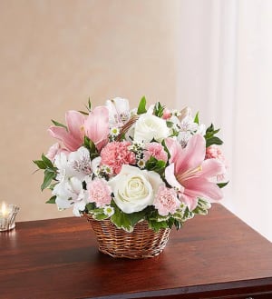 Peace, Prayers & Blessings™ Pink & White Flower Bouquet