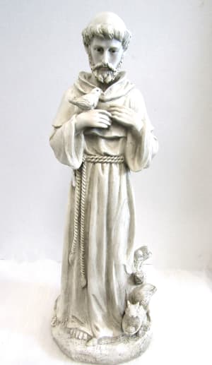 Saint Francis Statue Flower Bouquet