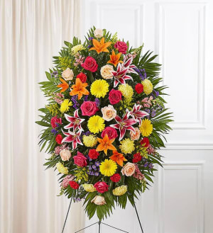 Sympathy Standing Spray - Bright Flower Bouquet