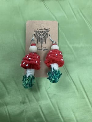 Macramé Earrings Flower Bouquet