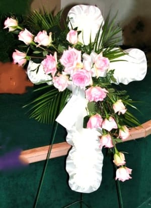 Pink Rose Cross Flower Bouquet