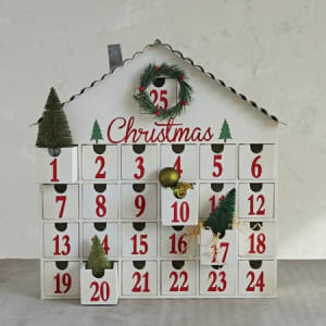 Metal House Advent Calendar Flower Bouquet