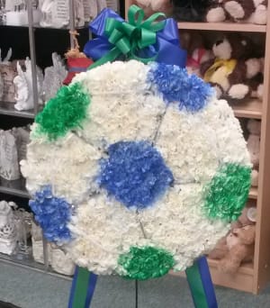 Soccer Ball Standing Spray Flower Bouquet