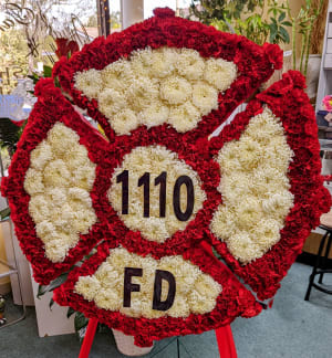 Fireman Shield Standing Spray Flower Bouquet