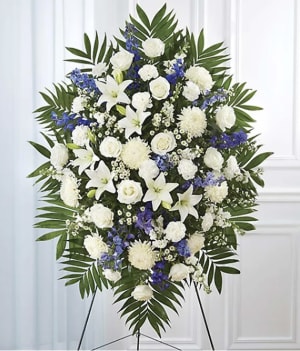 Blue and White Adorned Flower Arrangement Blue and White Adorned Flower Bouquet