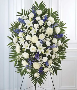 Blue and White Adorned Flower Bouquet