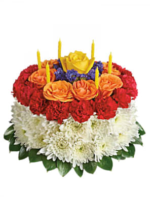 Your Wish is Granted Birthday Cake Flower Bouquet