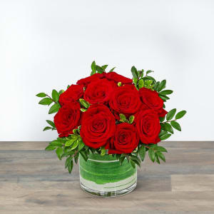 One Dozen Rosy Posy Red Roses Flower Bouquet