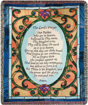 The Lord's Prayer Sympathy Blanket-Stained Glass Flower Bouquet