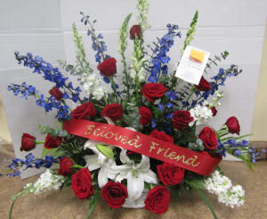 Patriotic Beauty Basket Flower Bouquet