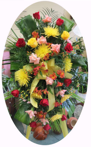 Deep Sentiments Standing Spray Flower Bouquet