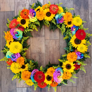 Harvest Rainbow Wreath Flower Bouquet