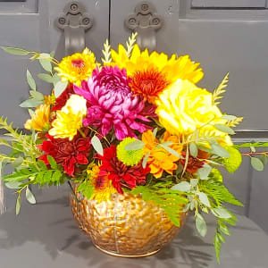 Autumn Breeze in Hammered Copper Flower Bouquet