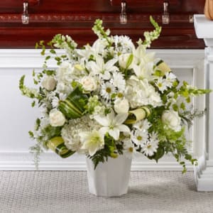 Sympathy: Thoughts of Tranquility Floor Basket Flower Bouquet