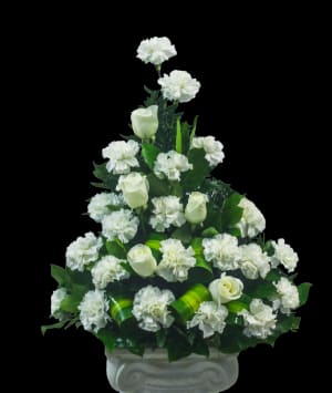 AF-24 Arreglo funeral de rosas y claveles Flower Bouquet
