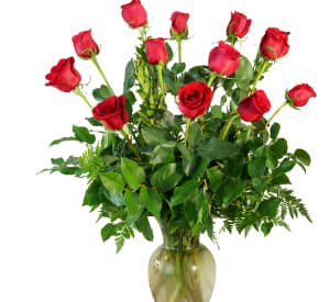 Dozen Roses Arranged Flower Bouquet