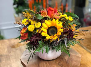 White Fall Pumpkin Flower Bouquet