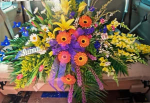 Summer Nights Casket Spray Flower Bouquet