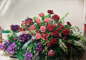 Jeweled Casket Spray Flower Bouquet