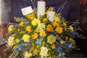 Candlelight Casket Spray Flower Bouquet