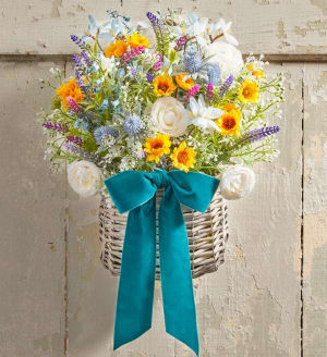 Wildflower Door Basket Flower Bouquet