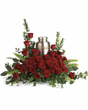 Red Rose Cremation Tribute Flower Bouquet