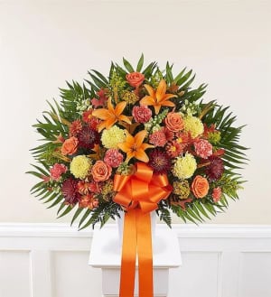 Heartfelt Sympathies Basket - Fall Flower Bouquet