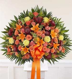 Heartfelt Sympathies Basket - Fall Flower Bouquet