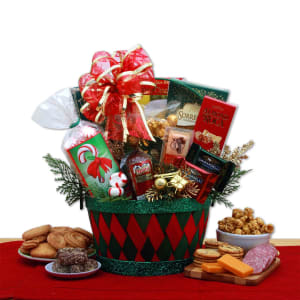 A Holiday Affair Gift Basket Flower Bouquet